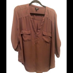 Torrid Womens Georgette Harper Blouse Shirt Plus Size 2x 3/4 Sleeve